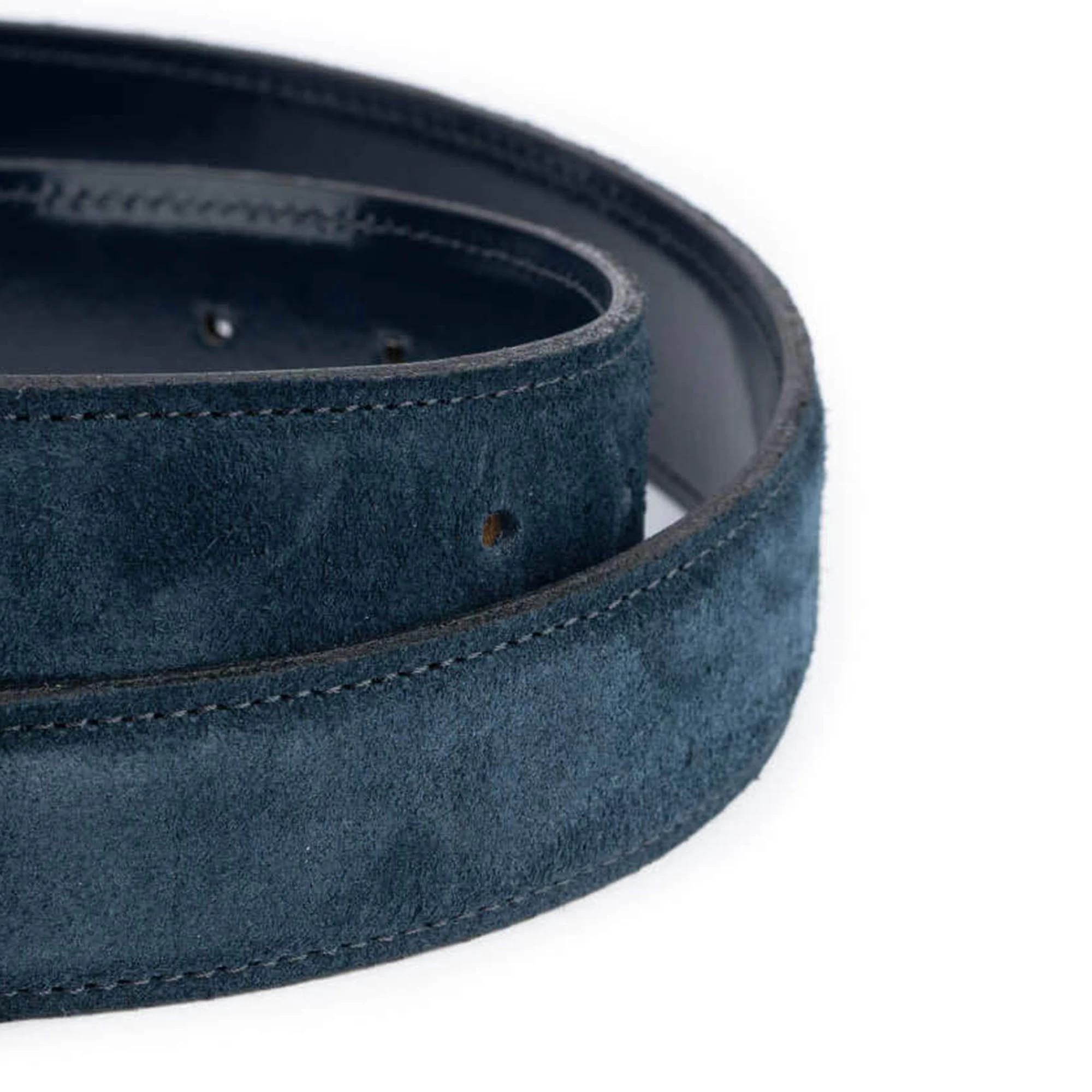 Dark Blue Suede Ranger Western Belt With Silver Buckle 4 Dark Blue Suede Ranger Western Belt With Silver Buckle - Image 2