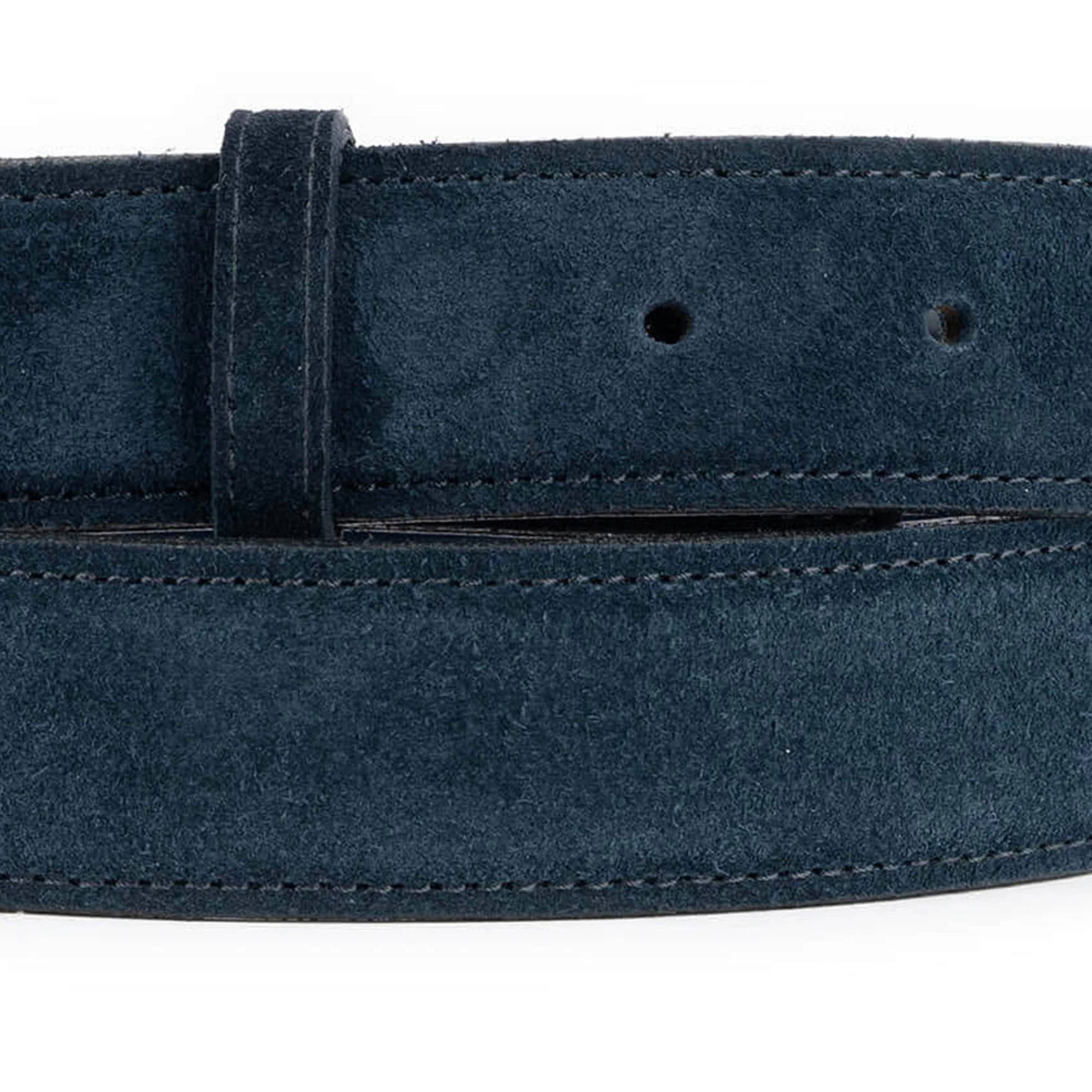Dark Blue Suede Ranger Western Belt With Silver Buckle 6 Dark Blue Suede Ranger Western Belt With Silver Buckle - Image 4