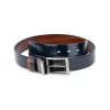 Navy Blue Brown Patent Reversible Belt