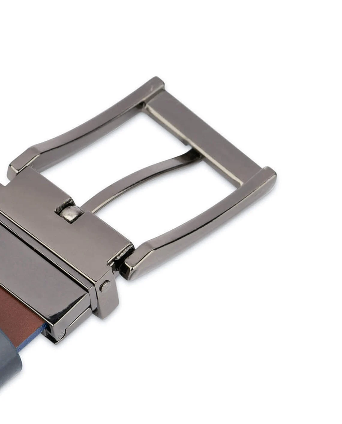 Navy Blue Brown Patent Reversible Belt 8 Navy Blue Brown Patent Reversible Belt - Image 6