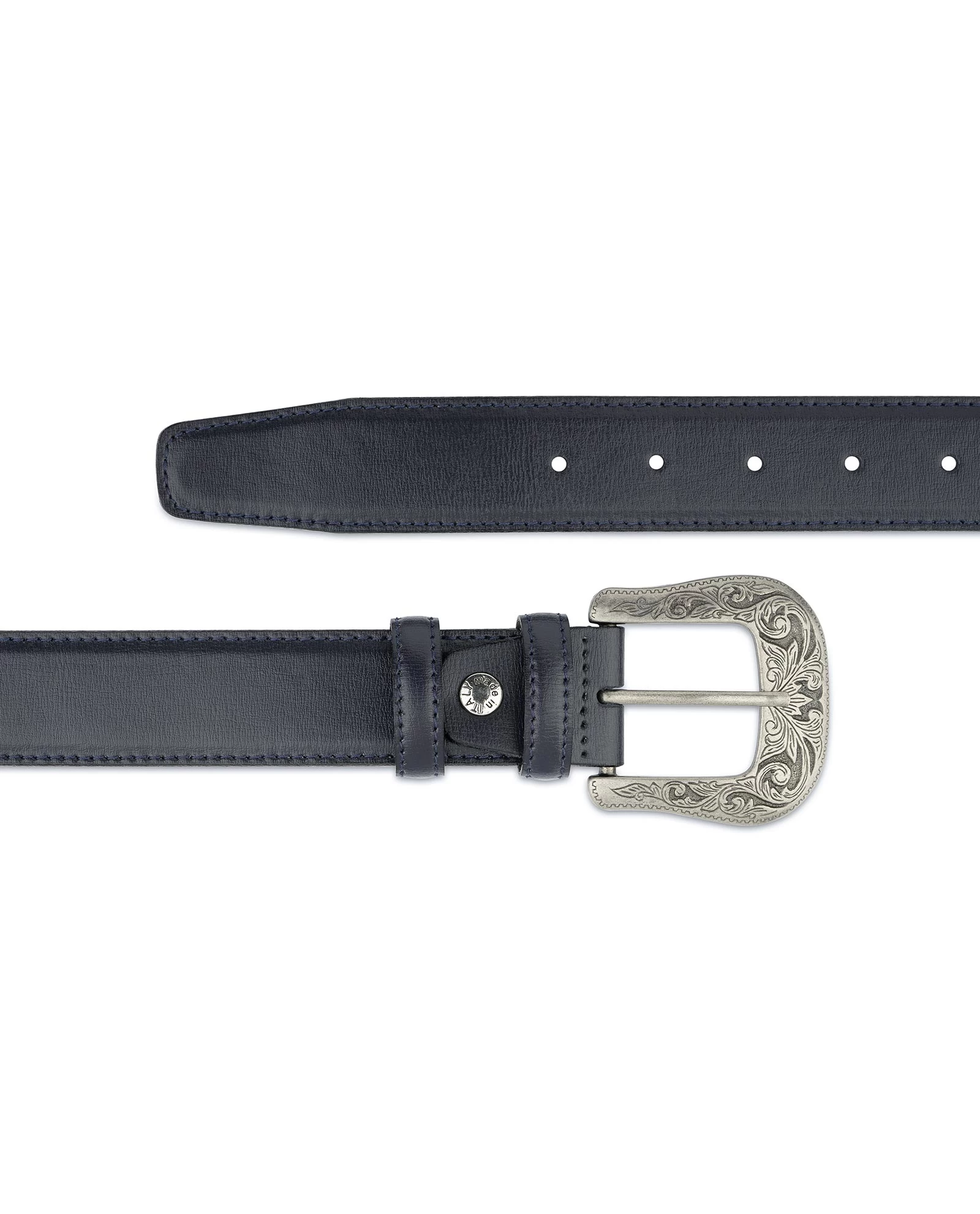 Navy Blue Western Belt For Men 4 Navy Blue Western Belt For Men - Image 2