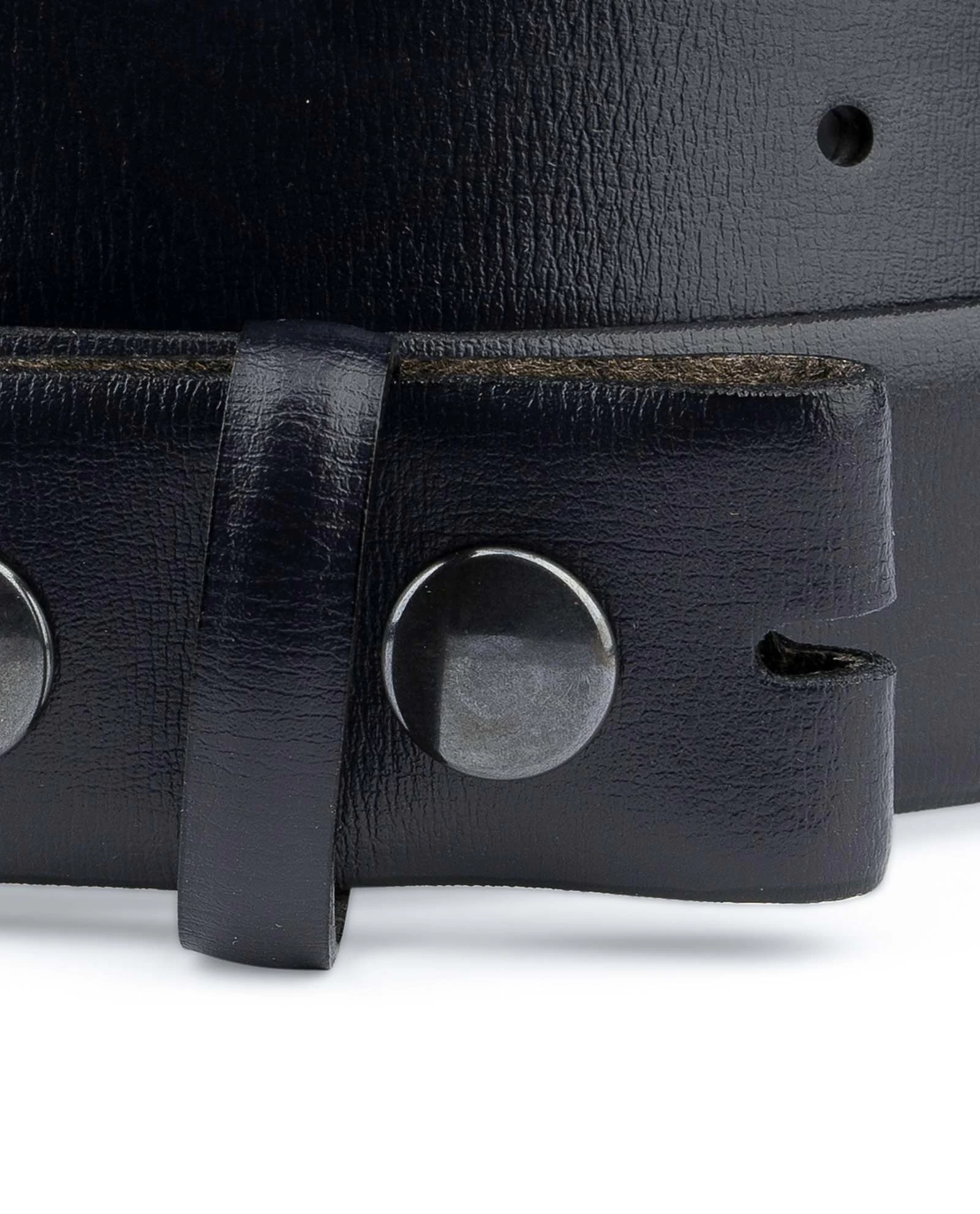 Black Leather Belt With No Buckle | Snap On 5 Black Leather Belt With No Buckle | Snap On - Image 3