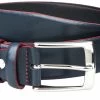 Navy Belt With Red Edge -Belt Shop Navy belt with red edge buckle