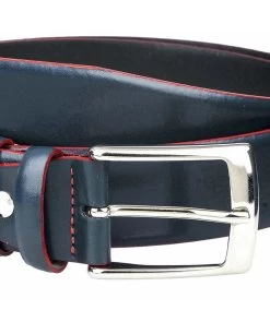 Navy Belt With Red Edge