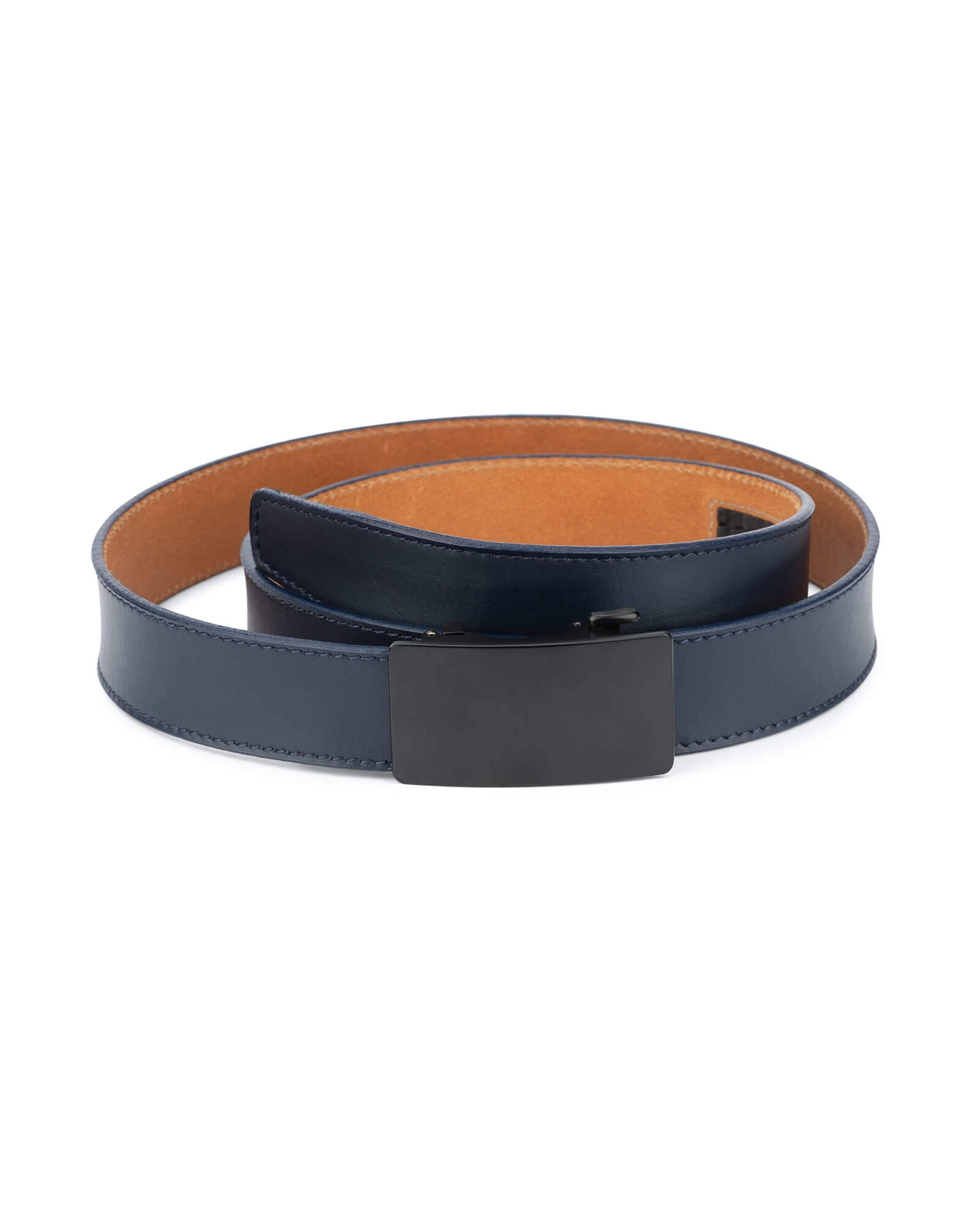 Navy Blue Mens Slide Belt With Black Buckle 3 Navy Blue Mens Slide Belt With Black Buckle