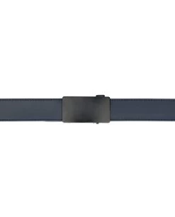 Navy Blue Mens Slide Belt With Black Buckle 9 Navy Blue Mens Slide Belt With Black Buckle -Belt Shop Navy blue mens slide belt with black buckle AUNV35BLPL 3