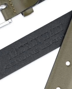 Olive Green Belt | Men’s Thin 1 Inch -Belt Shop Olive Green Belt Mens Thin 1 inch Made in Italy