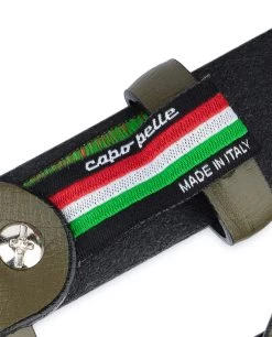 Olive Green Belt | Men’s Thin 1 Inch -Belt Shop Olive Green Belt Mens Thin 1 inch Woven tag