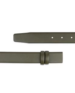 Olive Green Belt Without Buckle | Genuine Leather 1 1/8 Inch