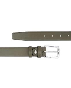 Olive Green Leather Belt | Men’s 1 1/8 Inch