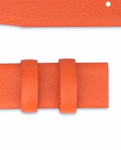 Orange Belt Without Buckle | Soft Leather Strap 1 3/8″ -Belt Shop Orange Belt Without Buckle Soft Leather Strap 1 3 8 inch Loops 2