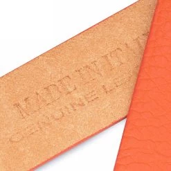 Orange Womens Western Belt With Copper Rhinestone Buckle -Belt Shop Orange Belt Without Buckle Soft Leather Strap 1 3 8 inch Made in Italy