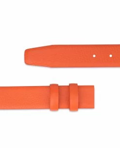 Orange Belt Without Buckle | Soft Leather Strap 1 3/8″