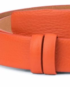 Orange Belt Without Buckle | Soft Leather Strap 1 3/8″ -Belt Shop Orange Belt Without Buckle Soft Leather Strap 1 3 8 inch Replacement