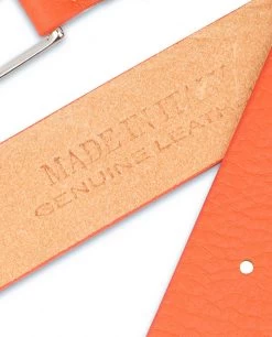 Orange Leather Belt | Soft And Luxury -Belt Shop Orange Leather Belt Soft and Luxury Made in Italy