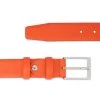 Orange Leather Belt | Soft And Luxury -Belt Shop Orange Leather Belt Soft and Luxury Pebbled calfskin