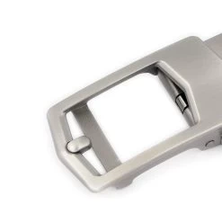 Gray Ratcheting Leather Belt With Grey Buckle -Belt Shop RABC35GRAY 1 1