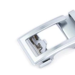 Ratchet White Belt Mens With Silver Buckle -Belt Shop RABK35SILV 1 4