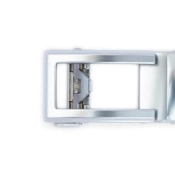 Ratchet White Belt Mens With Silver Buckle -Belt Shop RABK35SILV 2 4