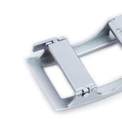 Ratchet White Belt Mens With Silver Buckle -Belt Shop RABK35SILV 4 4