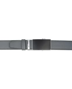 Ratchet Buckle Belt For Men In Gray Leather -Belt Shop Ratchet Buckle Belt for Men in Gray Leather 4