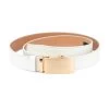 Ratchet Mens White Belt Gold Buckle 2 Ratchet Mens White Belt Gold Buckle -Belt Shop Ratchet Mens white belt gold buckle AUGD35WTCW 1