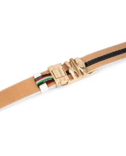 Ratchet Mens White Belt Gold Buckle -Belt Shop Ratchet Mens white belt gold buckle AUGD35WTCW 4