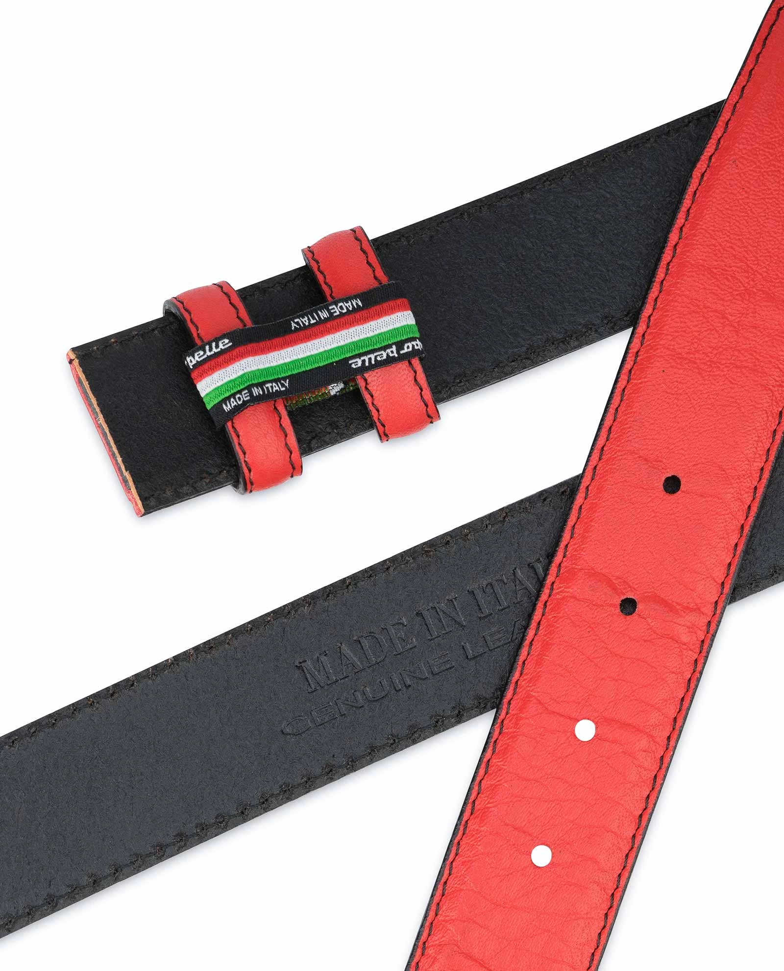 Red Belt With No Buckle | Soft Italian Leather 8 Red Belt With No Buckle | Soft Italian Leather - Image 6