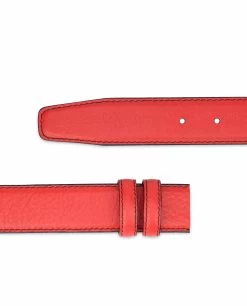 Red Belt With No Buckle | Soft Italian Leather