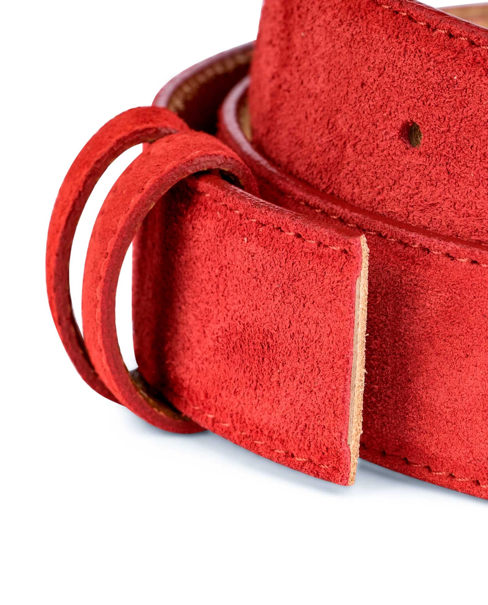 Red Suede Belt Strap 1 3/8 Inch Wide 4 Red Suede Belt Strap 1 3/8 Inch Wide - Image 2