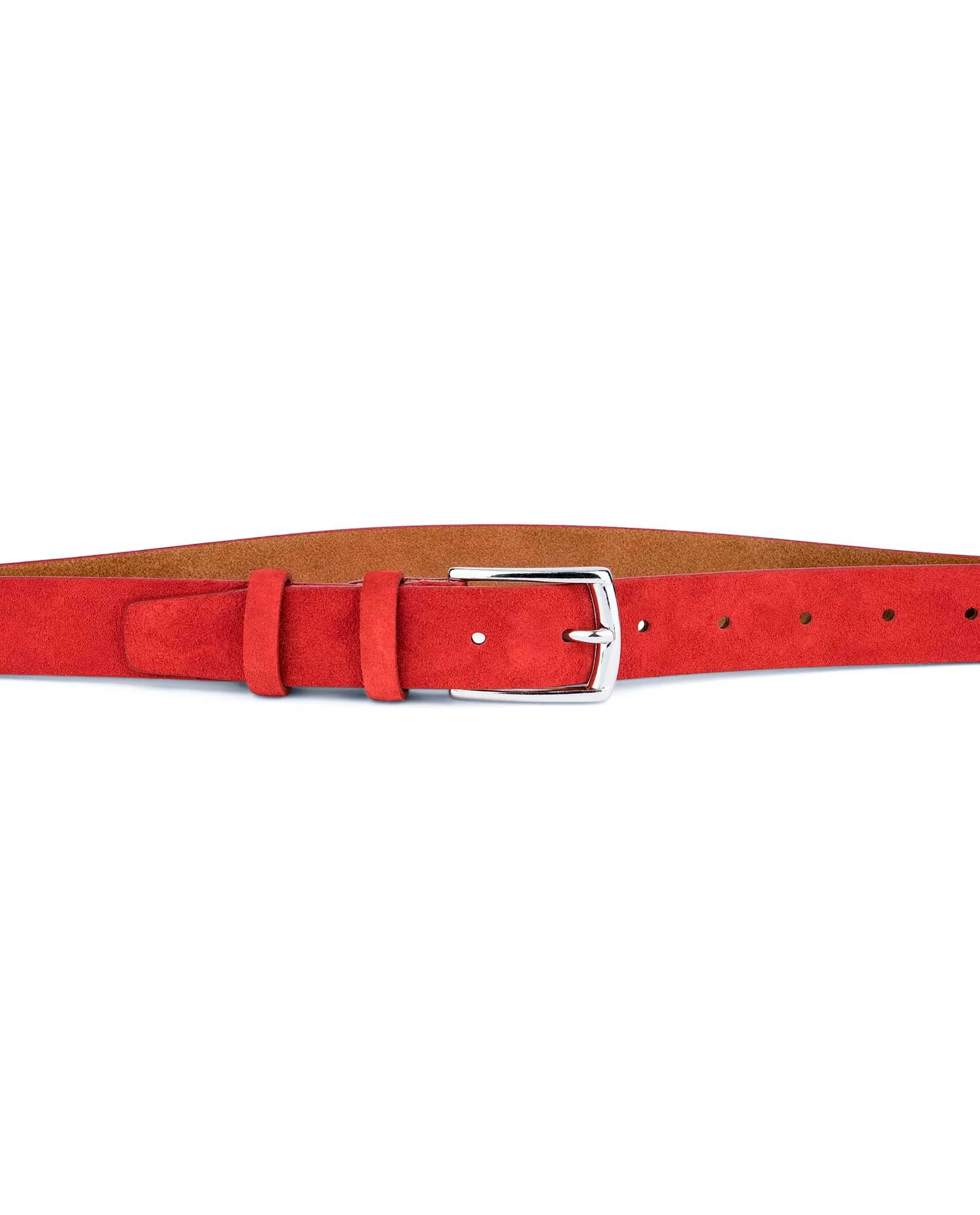 Red Suede Leather Belt 1-1/8 Inch 5 Red Suede Leather Belt 1-1/8 Inch - Image 3