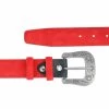 Red Western Belt | Italian Suede Leather 1 Red Western Belt | Italian Suede Leather -Belt Shop Red Western Belt Italian Suede Leather High quality buckle Heavy Solid