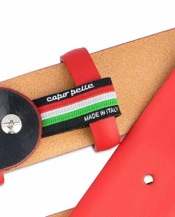 Red Western Belt Mens | Veg Tan Leather -Belt Shop Red Western Belt Mens Veg Tan Leather Woven tag