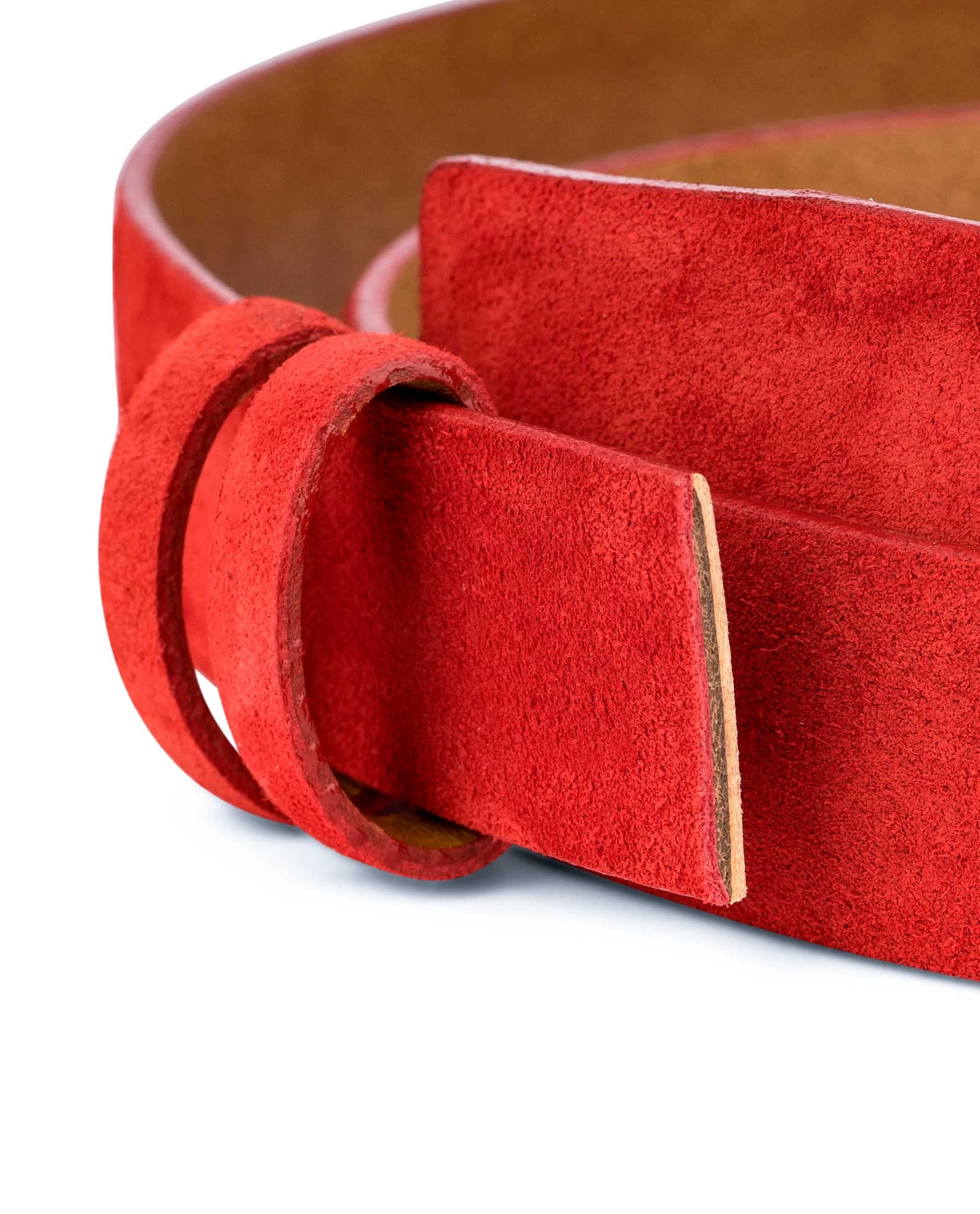 Replacement Red Suede Leather Belt 1 1/8 Inch 4 Replacement Red Suede Leather Belt 1 1/8 Inch - Image 2