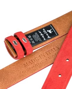 Replacement Red Suede Leather Belt 1 1/8 Inch
