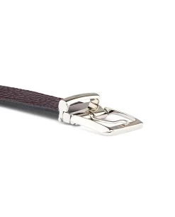 Maroon Leather Belt 5 Maroon Leather Belt -Belt Shop Reversible Maroon Leather Belt Buckle image