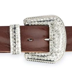 Rhinestone Buckle Belt Cowgirl | Brown Full Grain Leather 18 Rhinestone Buckle Belt Cowgirl | Brown Full Grain Leather -Belt Shop Rhinestone Buckle Belt Cowgirl Brown Full Grain Leather 7