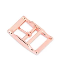Rose Gold Center Bar Belt Buckle 25 Mm