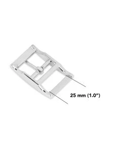 Silver Center Bar Belt Buckle 25 Mm