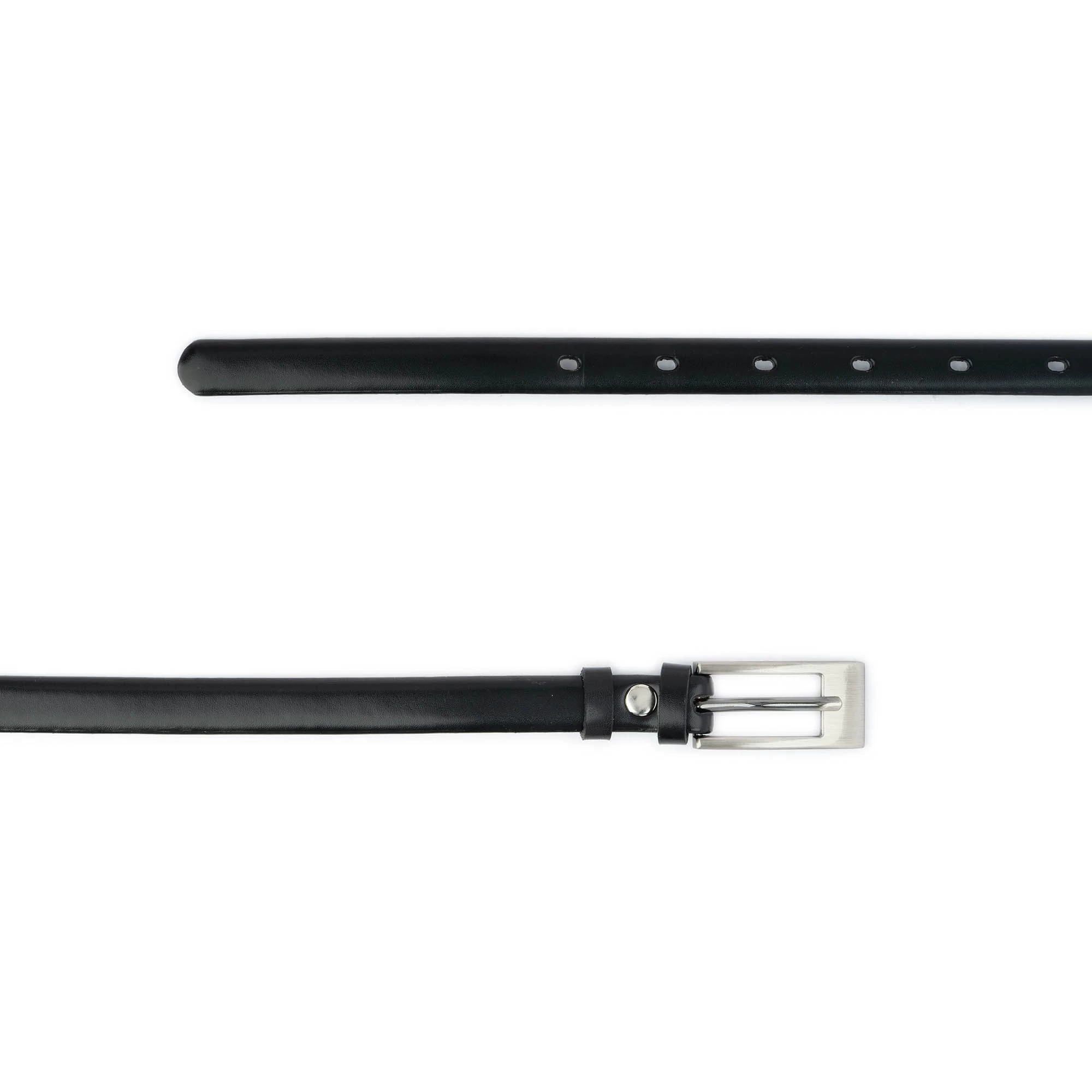 Skinny Womens Black Leather Belt For Dress 4 Skinny Womens Black Leather Belt For Dress - Image 2