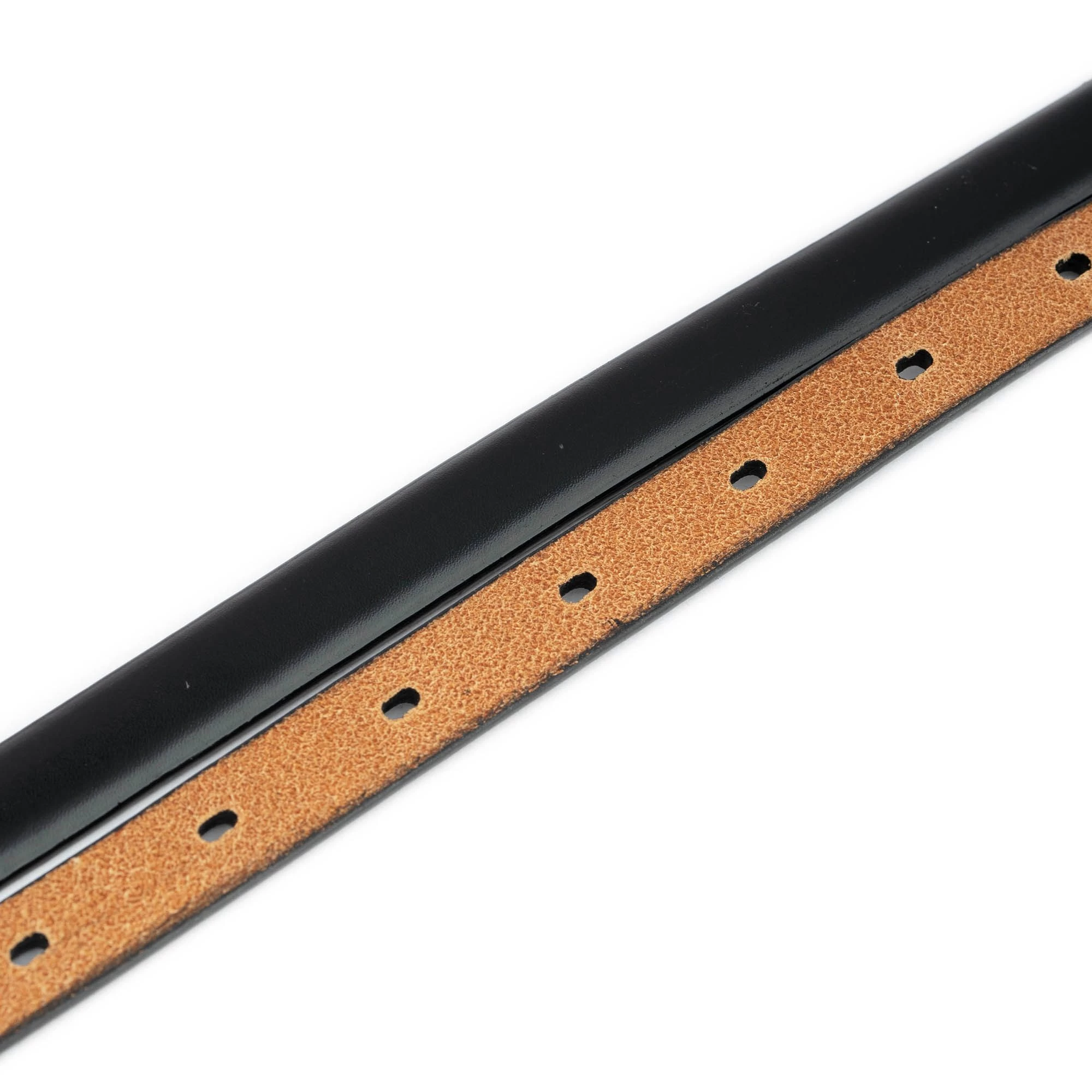 Skinny Womens Black Leather Belt For Dress 6 Skinny Womens Black Leather Belt For Dress - Image 4