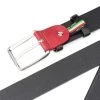 Smooth Leather Belt In Black With Red Buckle -Belt Shop Smooth Leather Belt in Black with Red Buckle Mens by Capo Pelle Hot stamp