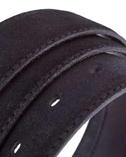 Black Suede Belt Strap Without Buckle 35 Mm