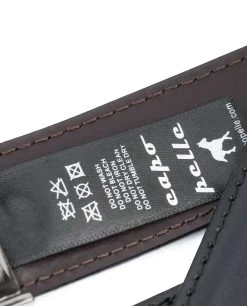 Swivel Buckle Two Sided Leather Belt -Belt Shop Swivel Buckle Two Sided Leather Belt Capo Pelle Care tag