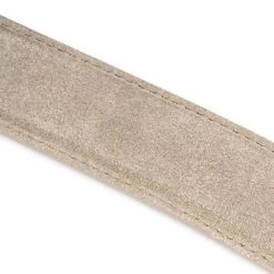 Taupe Suede Western Belt With Silver Buckle -Belt Shop TAST35ALSU 1 3