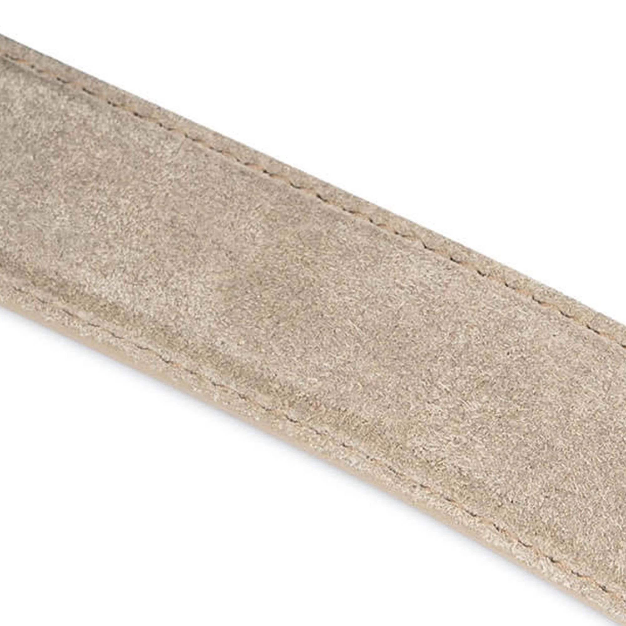 Taupe Suede Leather Cowboy Belts With Silver Buckle 7 Taupe Suede Leather Cowboy Belts With Silver Buckle - Image 5