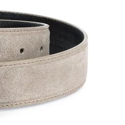 Taupe Suede Western Belt With Silver Buckle -Belt Shop TAST35ALSU 3 3