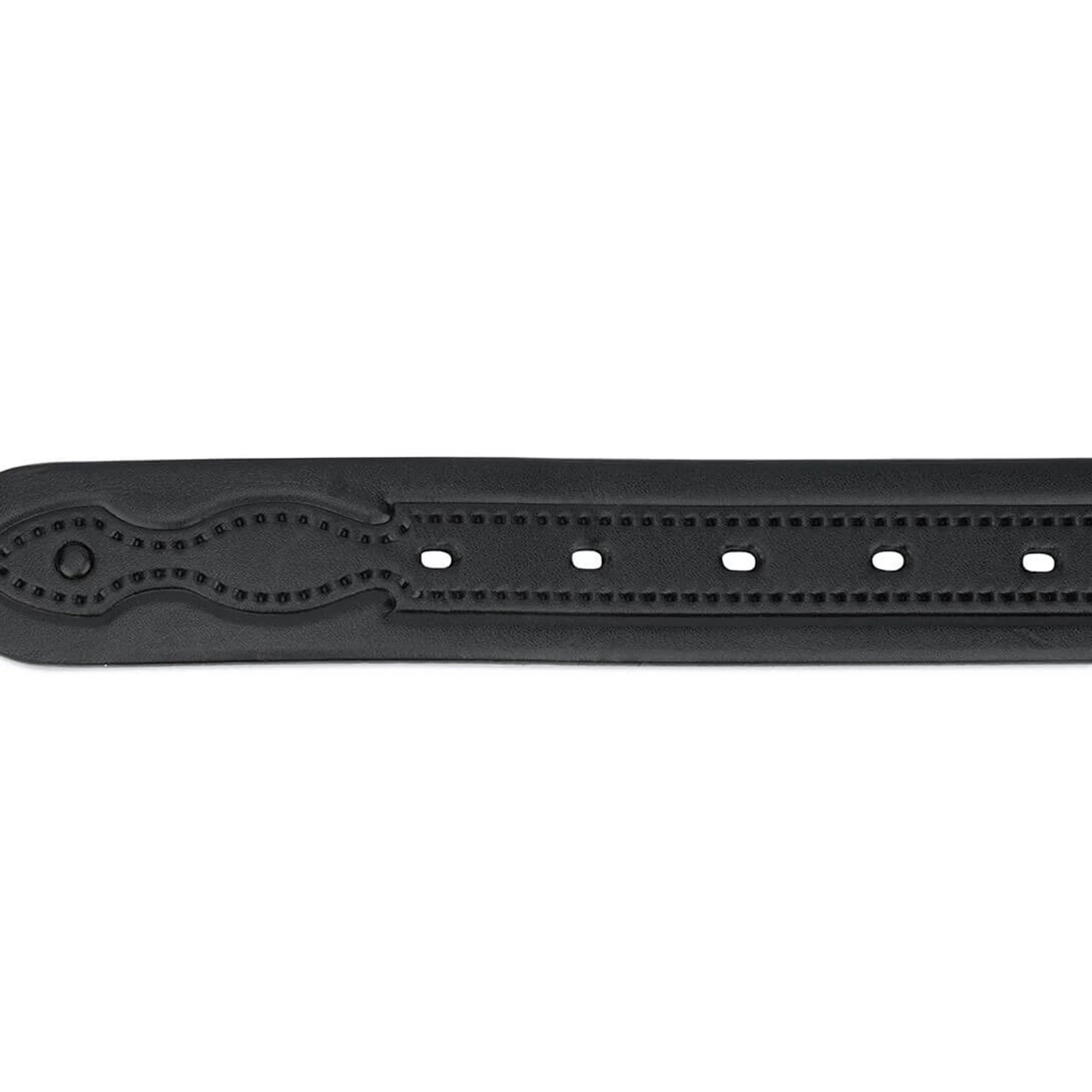 Western Black Tooled Belt With Nickel Rhinestone Buckle 5 Western Black Tooled Belt With Nickel Rhinestone Buckle - Image 3