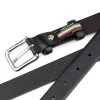 Thin Leather Belt Smooth Black 1 Inch Wide -Belt Shop Thin Leather Belt Smooth Black 1 inch Wide by Capo Pelle Hot stamp