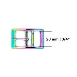 Titan Neo Chrome Center Bar Belt Buckle 20 Mm